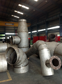 Manufacture of various components like mill body, ducts, chutes, bunkers, etc.